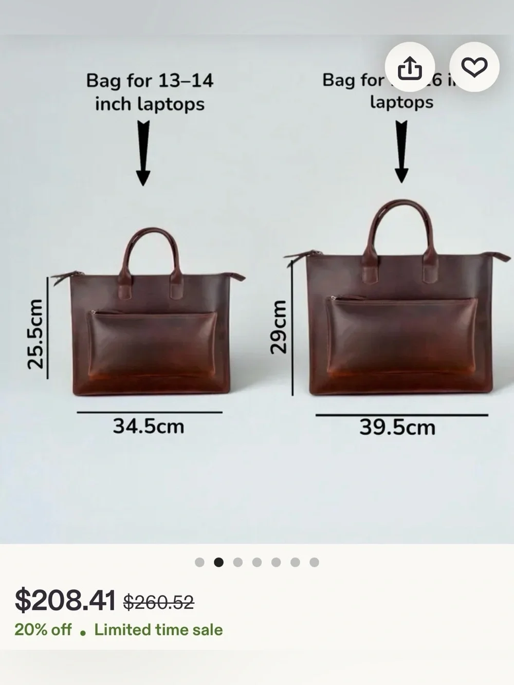 Leather Laptop Briefcase, MacBook